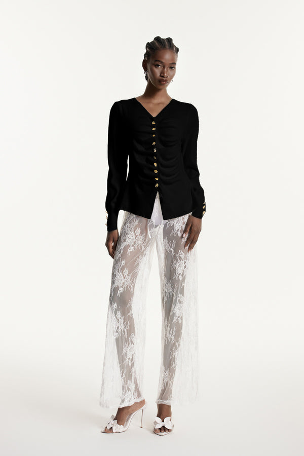 Edmonda Ruch Knit Top In Black