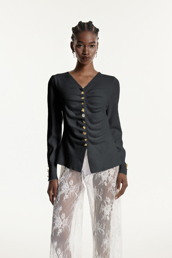 Edmonda Ruch Knit Top In Grey