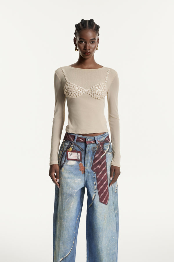 Edvard Button Mesh Top