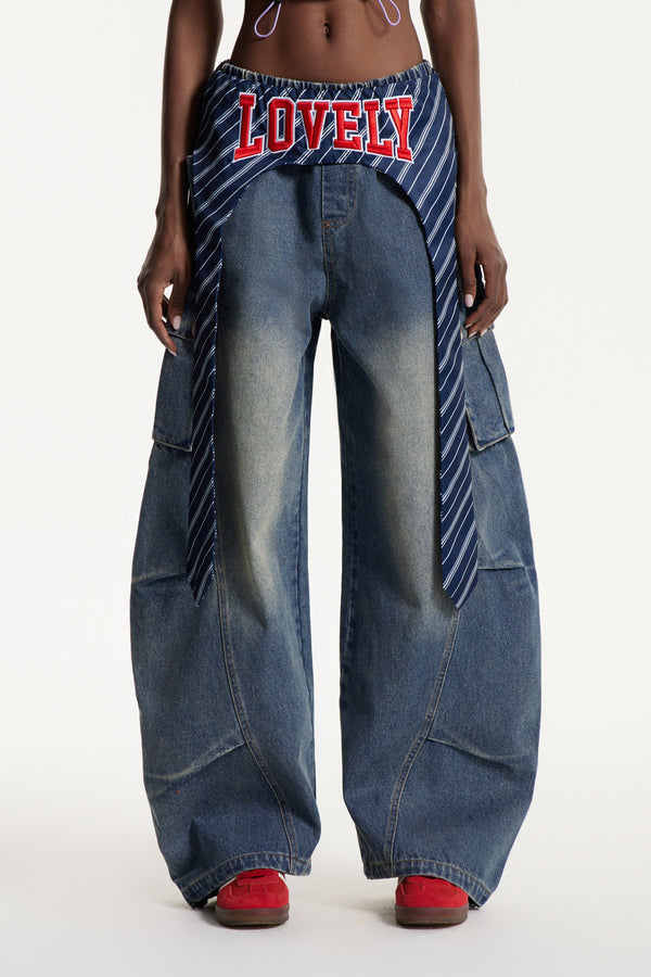 Eemi Stripe Hayley Baggy Jeans