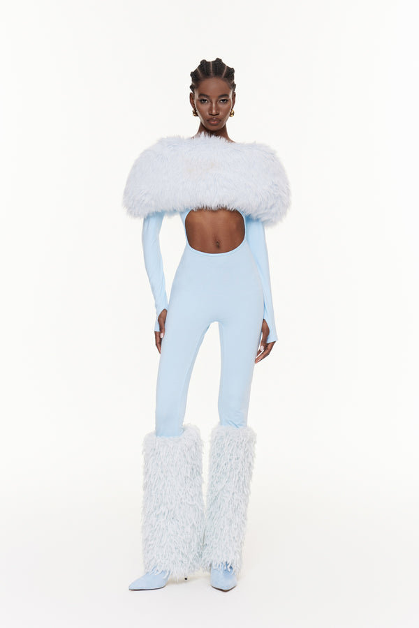 Egill Faux Fur Cutout Jumpsuit