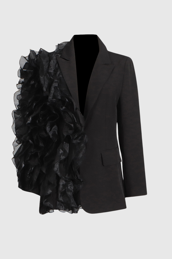 Eiden Mesh Ruffle Blazer