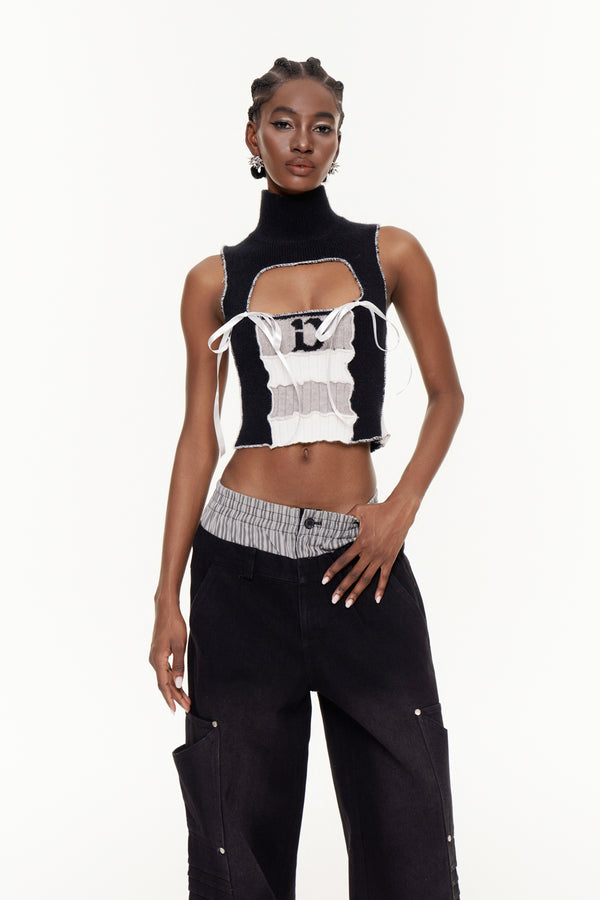 Eila Cutout Knit Crop Top