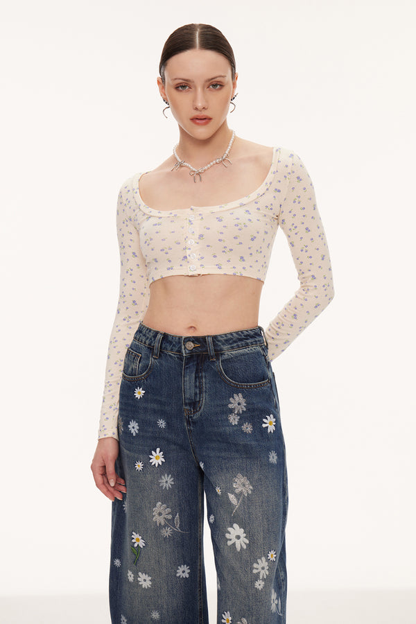 Eiluned Floral Crop Top