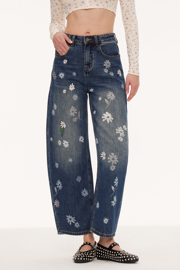 Eir Floral Barrel Jeans