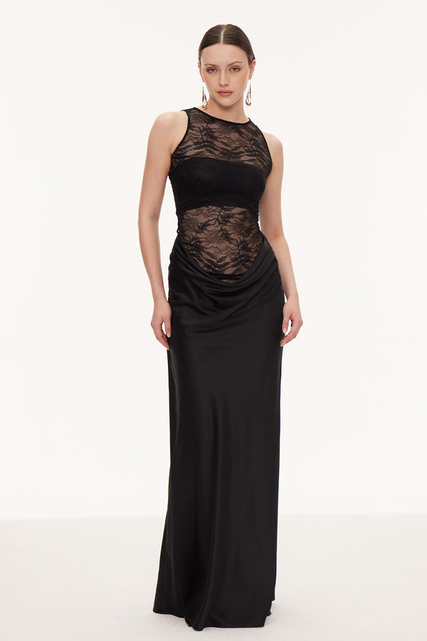 Eivor Lace Satin Maxi Dress