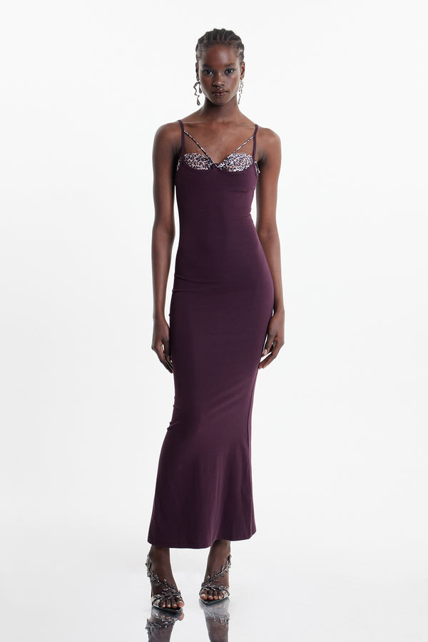 Eldar Leopard Spaghetti Maxi Dress