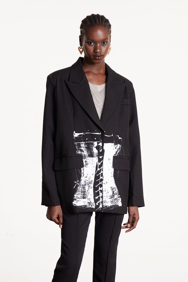 Eleazar Print Oversized Blazer