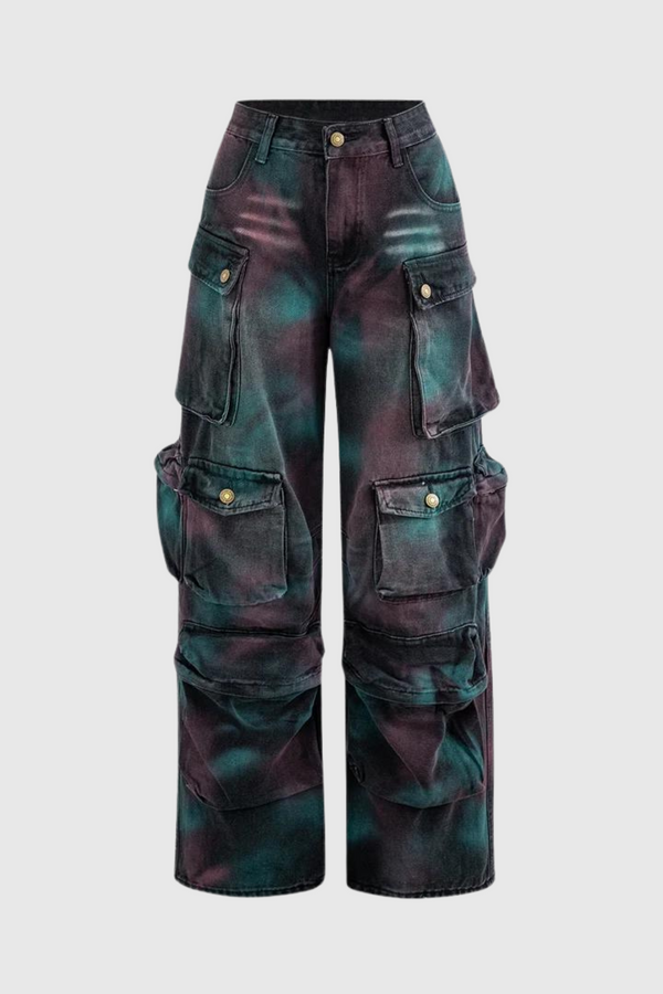 Elyse Tie Dye Cargo Jeans