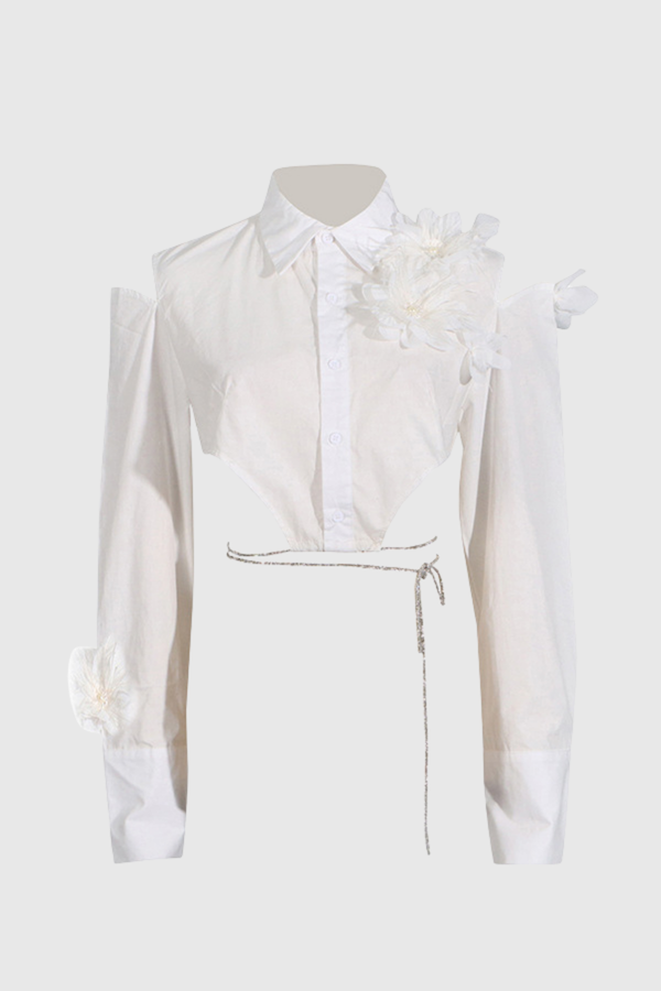 Emelia Flower Asymmetric Shirt