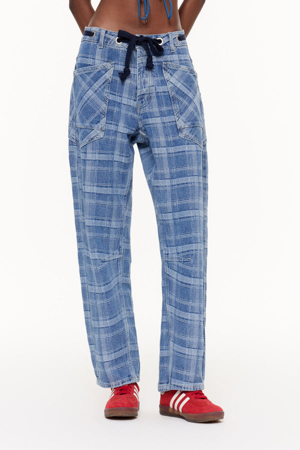 Fakhriyya Grid Jeans