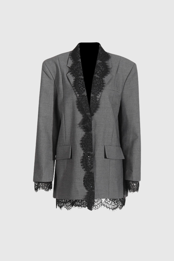 Gargi Lace V Neck Blazer