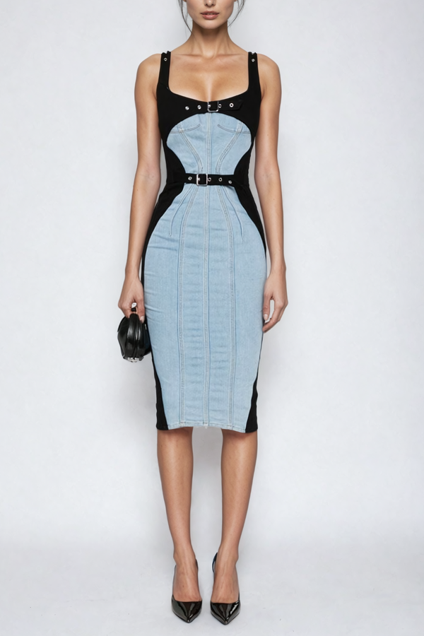 Gauri Buckle Deconstruct Midi Dress