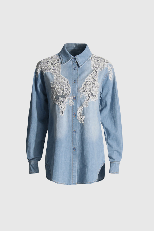 Henry Lace Ombre Denim Shirt