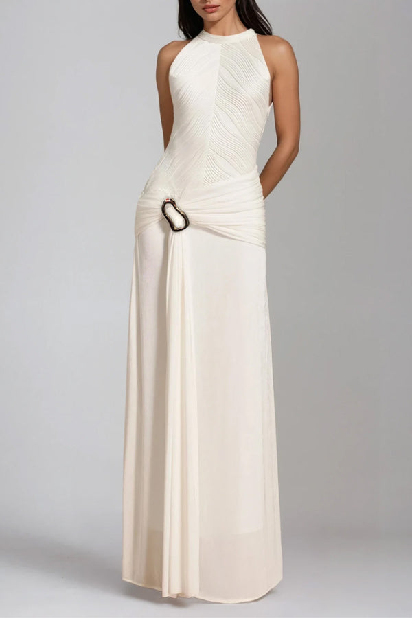 Djene Ruch Fringe Maxi Dress