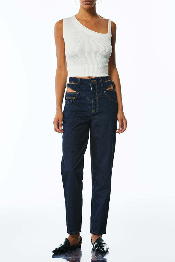 James Cutout Straight Jeans