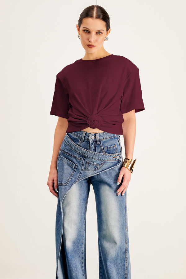 Jemma Ruch Twist T Shirt In Red