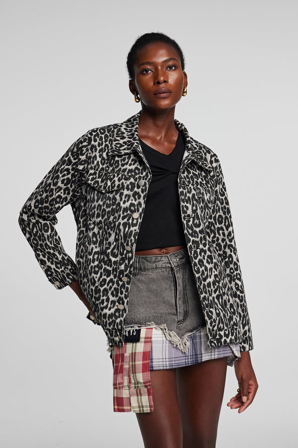 Kensley Leopard Denim Jacket