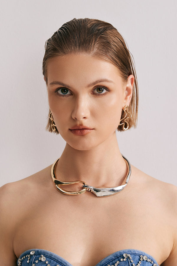 Kenza Asymmetric Hollow Necklace