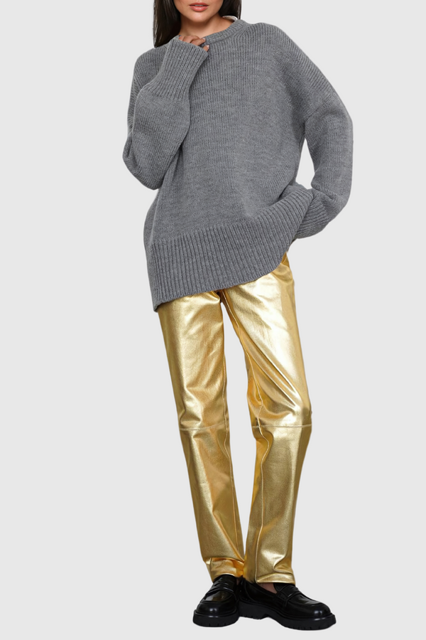 Kshiti Metallic Jeans In Gold