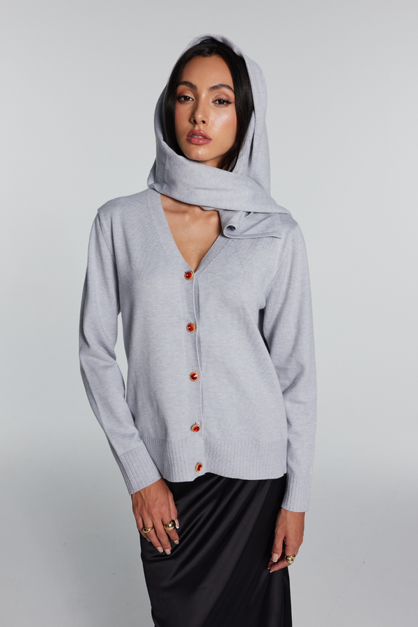 Kya Knit Plunge Hooded Top