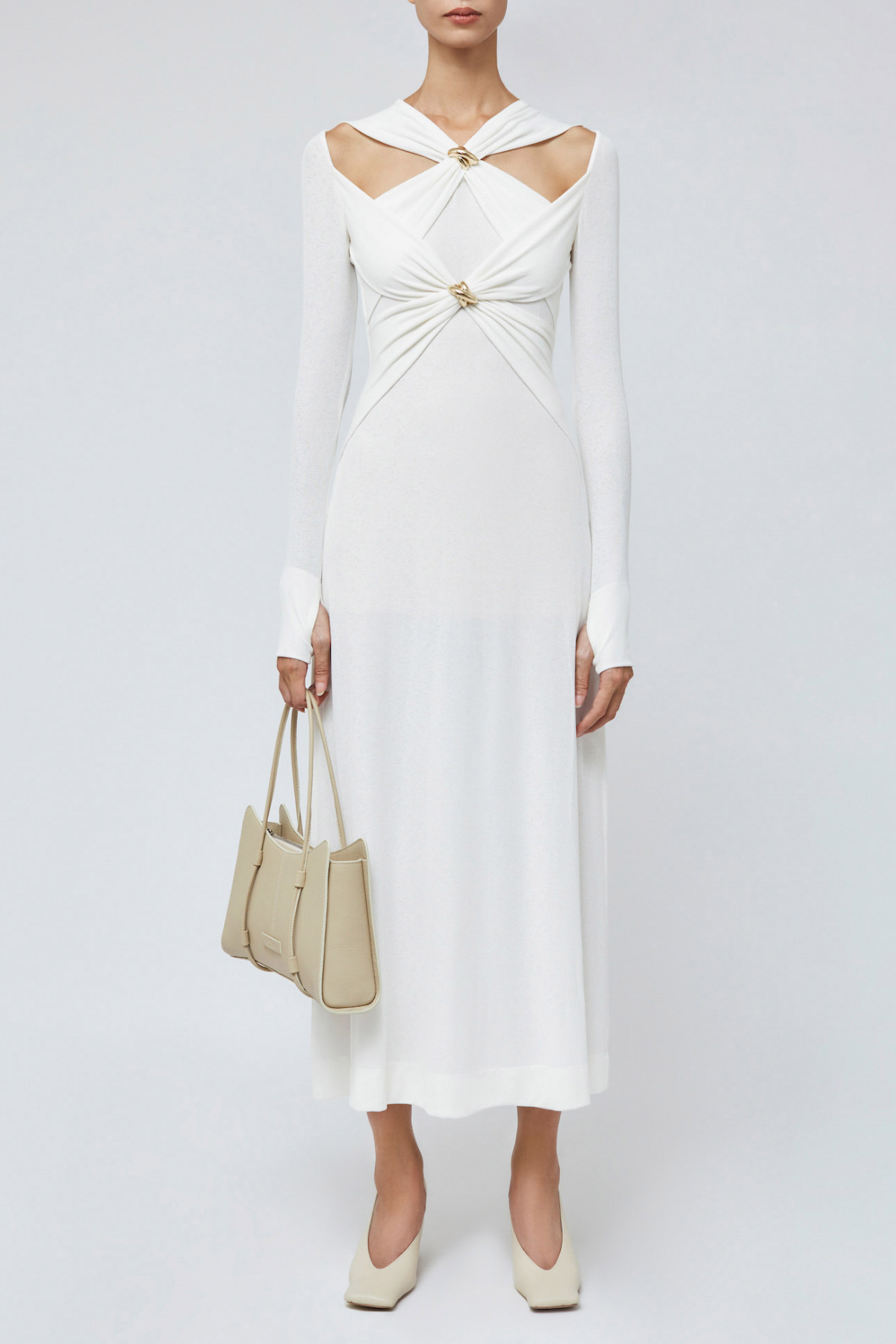 Maryam Cross Maxi Dress In White – Innovare Denim