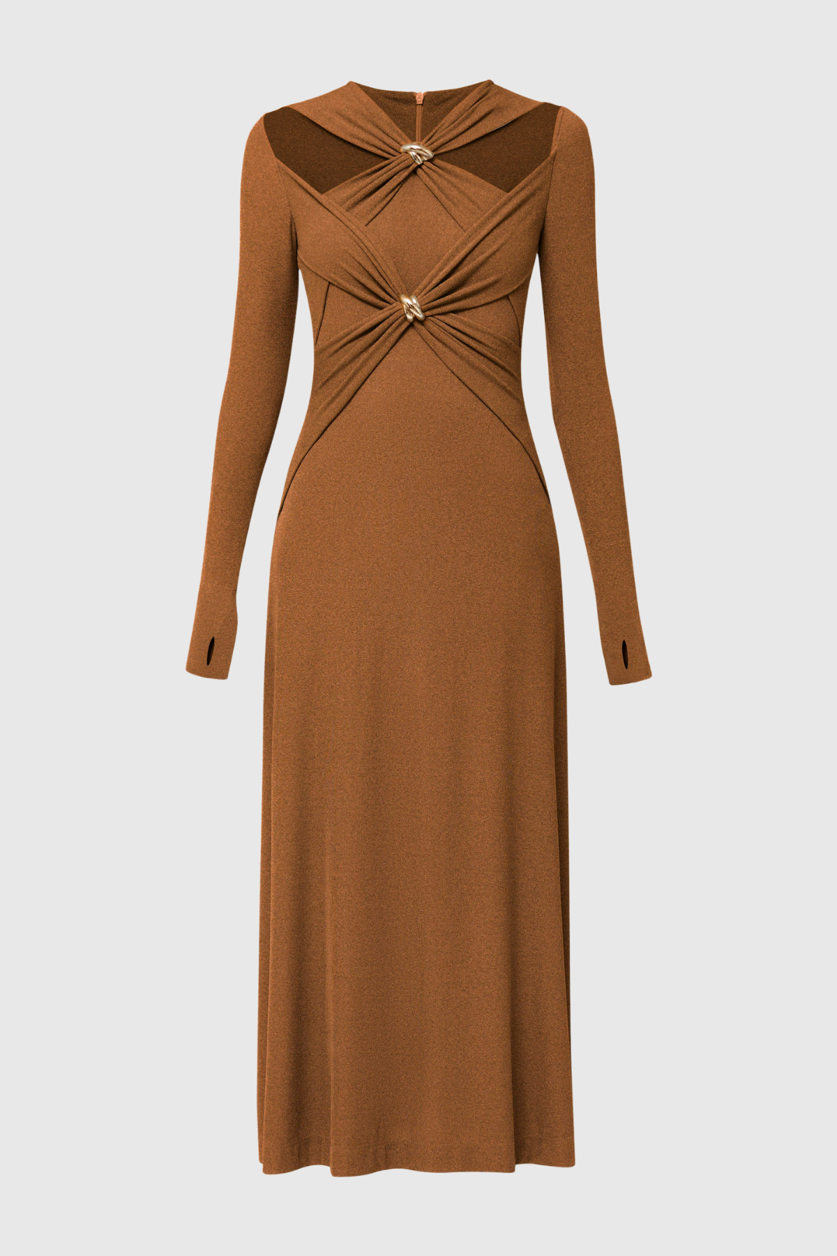 Maryam Cross Maxi Dress In Brown – Innovare Denim