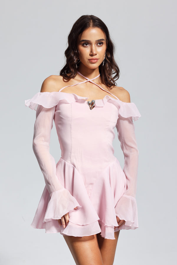 Maude Off Shoulder Ruffle Mini Dress