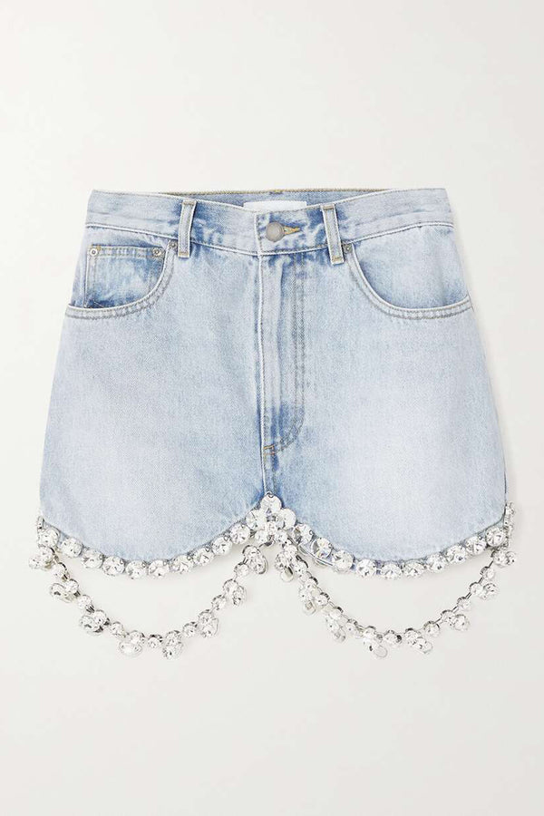 Maya Crystal Embellished Denim Skirt