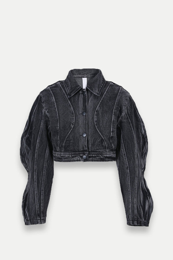 Mila Wave Sleeve Denim Jacket