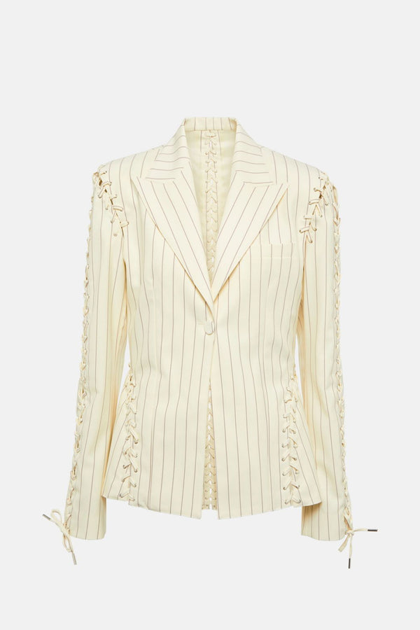 Molly Stripe Lace Up Blazer