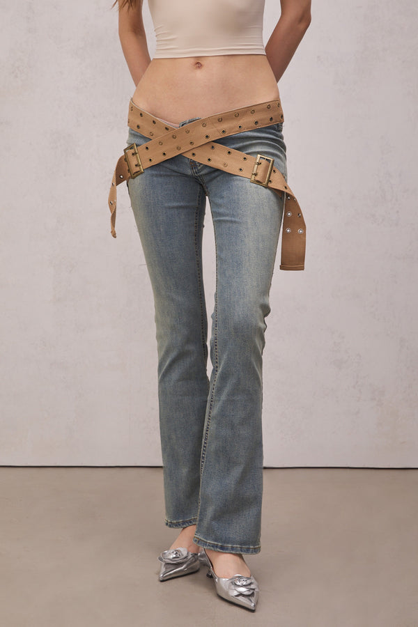 Myla Strap Up Denim Jeans