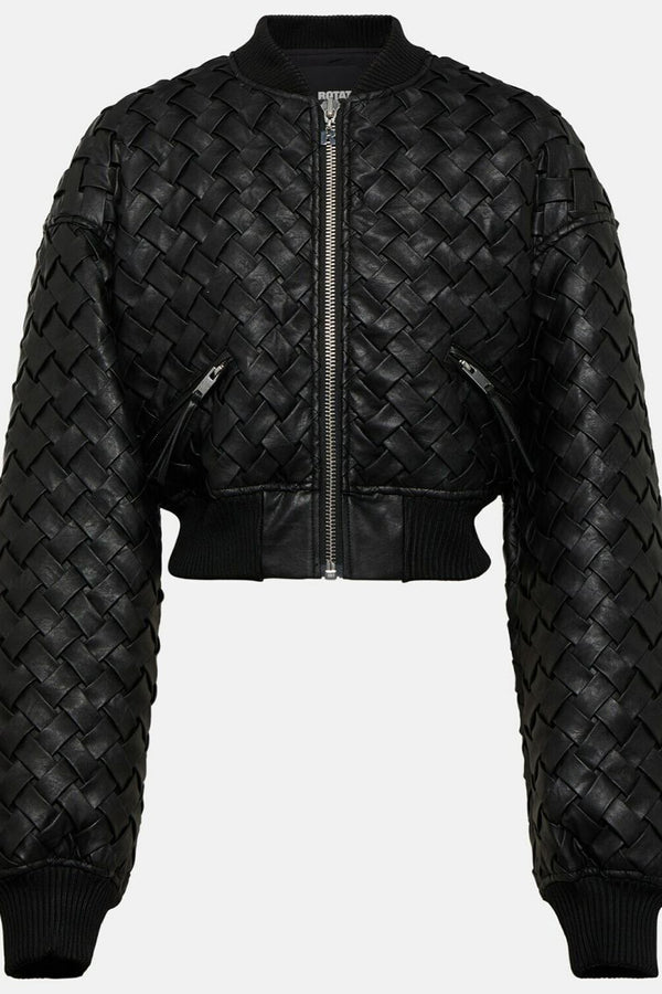 Naomi faux Leather Bomber Jacket