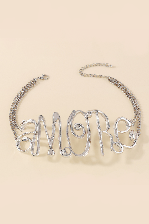 Nellie Letter Necklace In Sliver