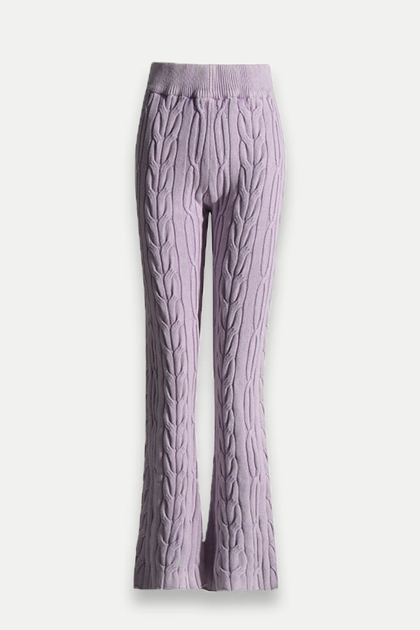 Scarlett Cable Knit Pants In Purple