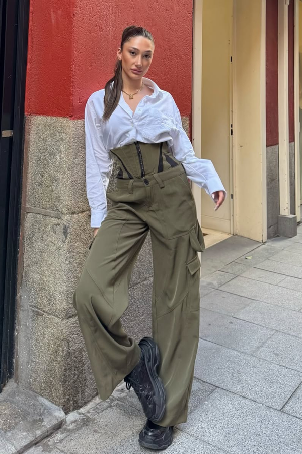 Samantha Corset Cargo Pants Set