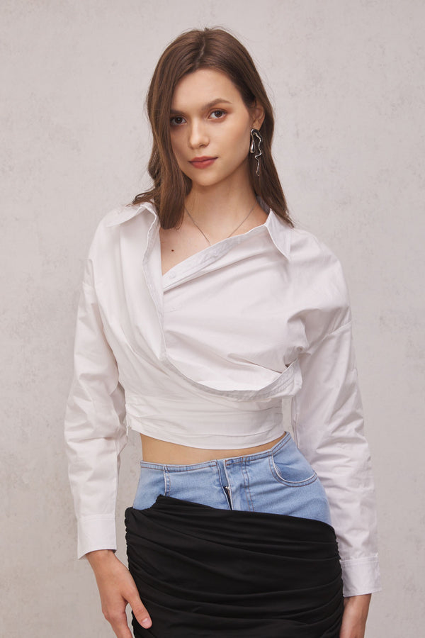 Stormi Asymmetric Top In White