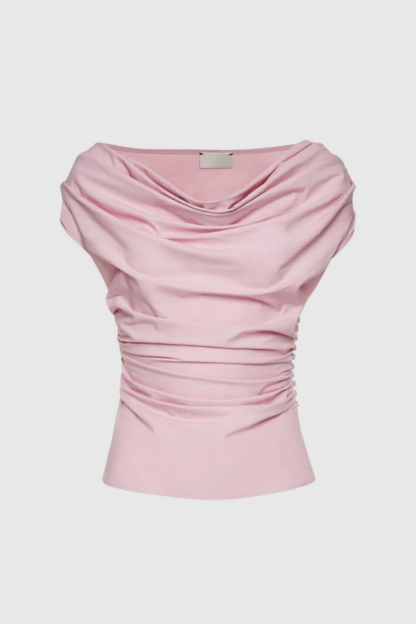 Timur Ruch Off Shoulder Bodycon Top In Pink