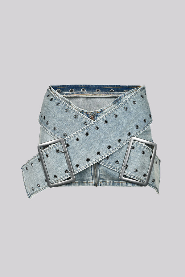 Valentina Denim Mini Skirt In Blue