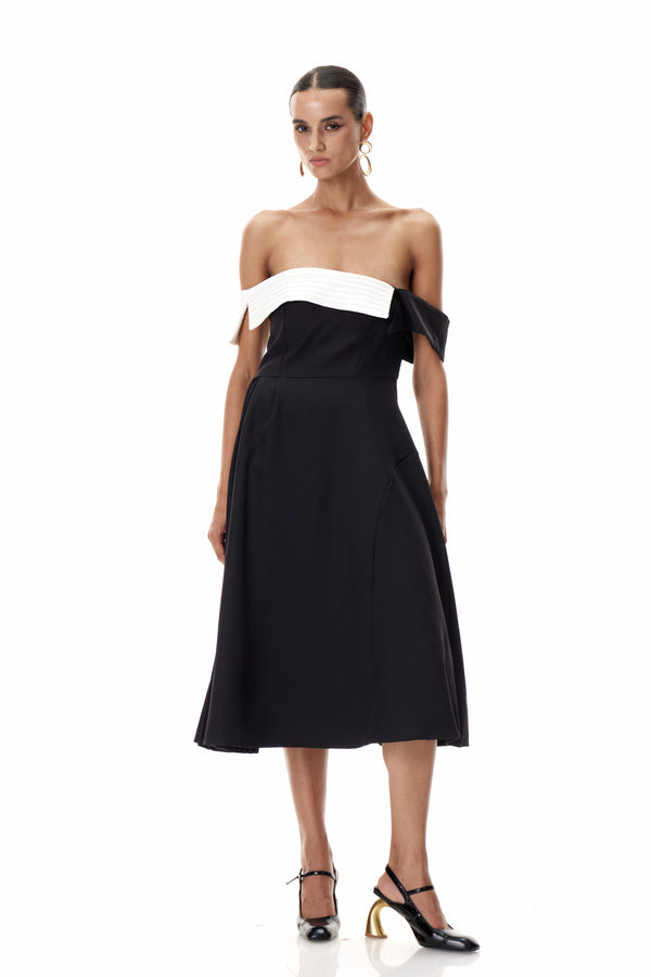 Ya Asymmetric Lapel Maxi Dress