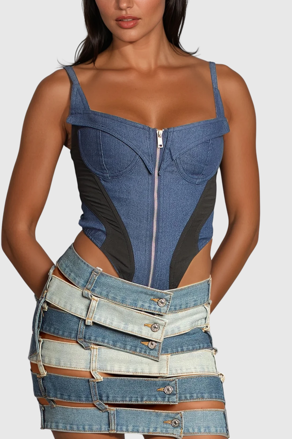 Zakhar Cutout Deconstruct Mini Skirt